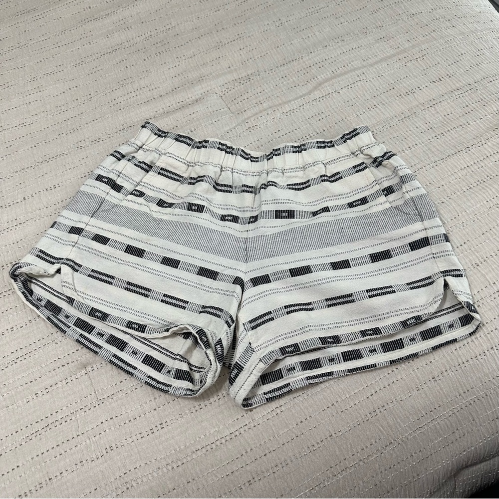 Madewell Black and White Striped Shorts